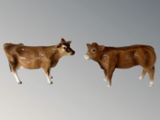 Two John Beswick cows, tallest 11 cm.