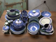 Approximately forty six pieces of Denby pottery, tea and dinner wares.