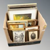 Assorted continental pictures and prints, oil paintings, etc.