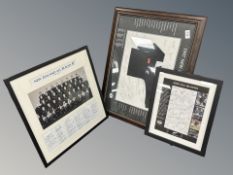 A group of New Zealand All Black memorabilia to include signed photographic montages and a