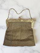A fine quality silver-gilt evening bag, Hamilton & Inches, in original box.