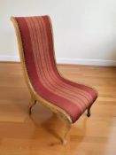 A continental oak framed salon chair.