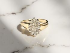 A 14ct gold diamond cluster ring, the stated diamond weight 0.