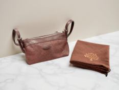 A Mulberry Plum Leather Shoulder Bag, with Burgundy adjustable strap, also with a longer strap,