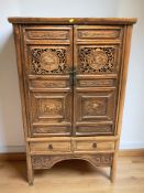 A Chinese elm double door cabinet, 92 cm x 51 cm x 152 cm.