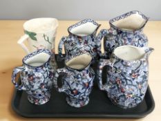 Five Ringtons Maling ware jugs, and a further Maling lustre jug.
