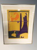 Danish school : abstract colour print, indistinctly signed, numbered 50/150 and dated 1977,