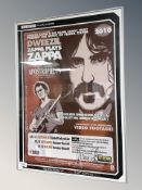 A Dweezil Zappa plays Zappa concert poster, signed in pen, 45 cm x 69 cm.