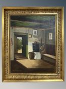 Danish School : Interior study, oil on canvas, 38 cm x 49 cm.