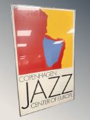 A Danish Copenhagen Jazz poster, 61 cm x 99 cm.