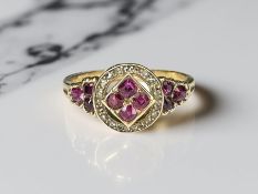 An antique 18ct gold ruby and diamond ring, size N CONDITION REPORT: 3.