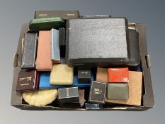 A collection of boxes for watches, cutlery,