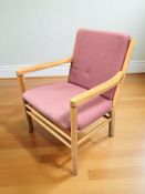 A Scandinavian beech framed chair.
