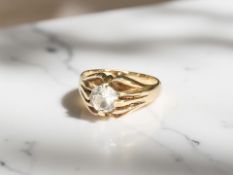 A 9ct gold gent's synthetic stone signet ring, size P CONDITION REPORT: 4.