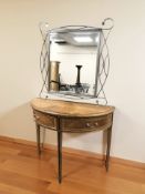 A reproduction mahogany demi-lune console table,