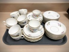 Thirty six pieces of Royal Copenhagen floral decorated tea china.