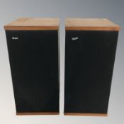 A pair of Bowers & Wilkins teak cased speakers, height 53 cm.