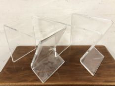 A pair of acrylic stands,