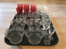 A set of four Pall Mall Lady Hamilton glass finger bowls,