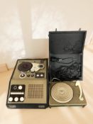 A Bang & Olufsen Beocord and an HMV record player.