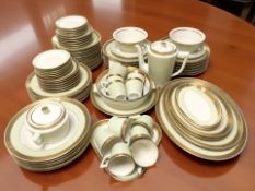 Approximately eighty four pieces of Royal Copenhagen tea and dinner porcelain.