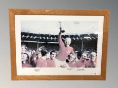 A group of seven sporting photographic prints relating to the 1966 World Cup, rugby,