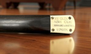 A Burroughes & Watts Ltd London 18oz snooker cue ' Ye Olde Ash Cue',