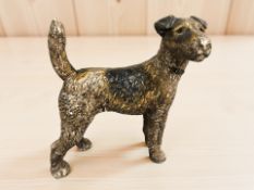 A painted cast iron figure of a jack russell, height 22 cm.