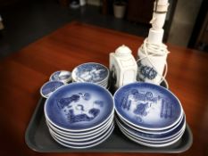 A group of Danish porcelain collector's plates and pin dishes including Royal Copenhagen,