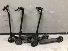 Three various electric scooters (as found) CONDITION REPORT: sold as seen