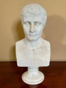 After Antonio Canova (Italian 1757 -1822) A carved white marble bust of Napoleon Bonaparte,