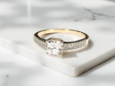 A 9ct gold synthetic stone dress ring,