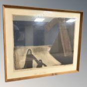 Danish School : Abstract figures, watercolour, 56 cm x 45 cm.