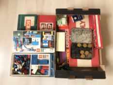 A group of board games, chequers, die cast cars including Matchbox, Lego, playing cards, etc.