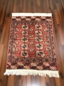 A Turkoman rug, Afghanistan, 129 cm x 90 cm.