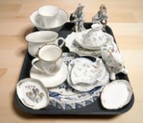 A group of porcelain including Minton Haddon Hall figure of a squirrel,