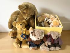 A group of modern teddy bears.