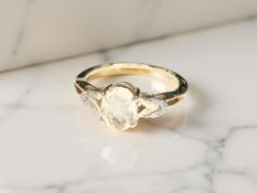 A 9ct gold faceted opal and diamond ring, size P CONDITION REPORT: 2.