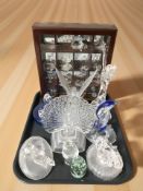 A group of glass paperweights including Island studio glass Guernsey,