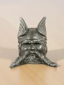 A Rover P4 car mascot radiator badge in the form of a viking warrior, length 10 cm.