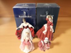 Two Royal Doulton figures 'Ellen' HN4231 and 'Sara' HN2265, both boxed,