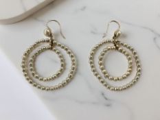 A pair of 9ct gold pearl earrings,