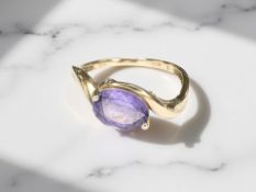 A 9ct gold tanzanite ring, size O CONDITION REPORT: 1.