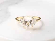 A 9ct gold pink topaz ring, size R CONDITION REPORT: 2.
