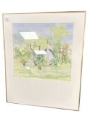 L Strandgaard : Study of trees, watercolour, 37 cm x 35 cm.