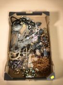 A collection of costume bead necklaces, pendants, etc.