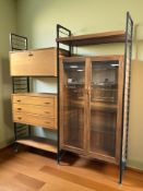 A 1970's teak and metal Ladderax unit fitted with drawers,