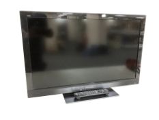 A Panasonic Vierra 42 inch LCD TV with lead and remote