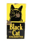 A Black Cat Cigarette's enamelled metal sign,