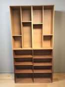 A teak open bookcase,